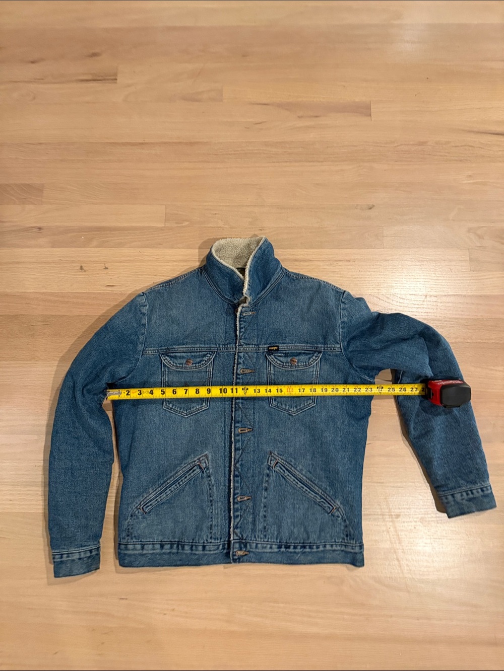Wrangler Blue Denim Jacket with Sherpa Collar